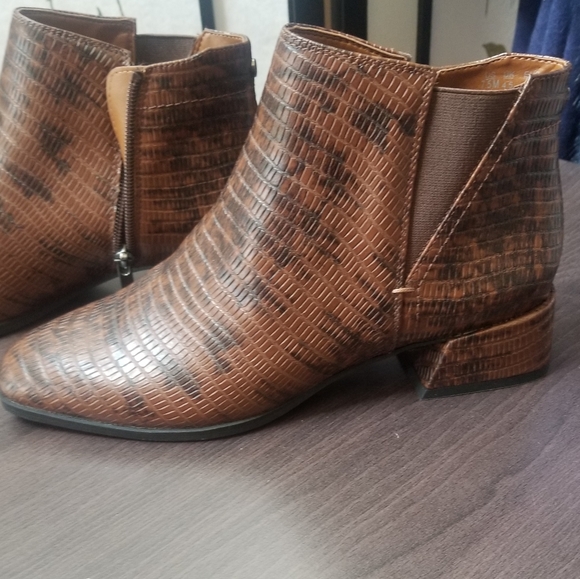 Franco Sarto Faux Leather Ankle Boots - Picture 5 of 12